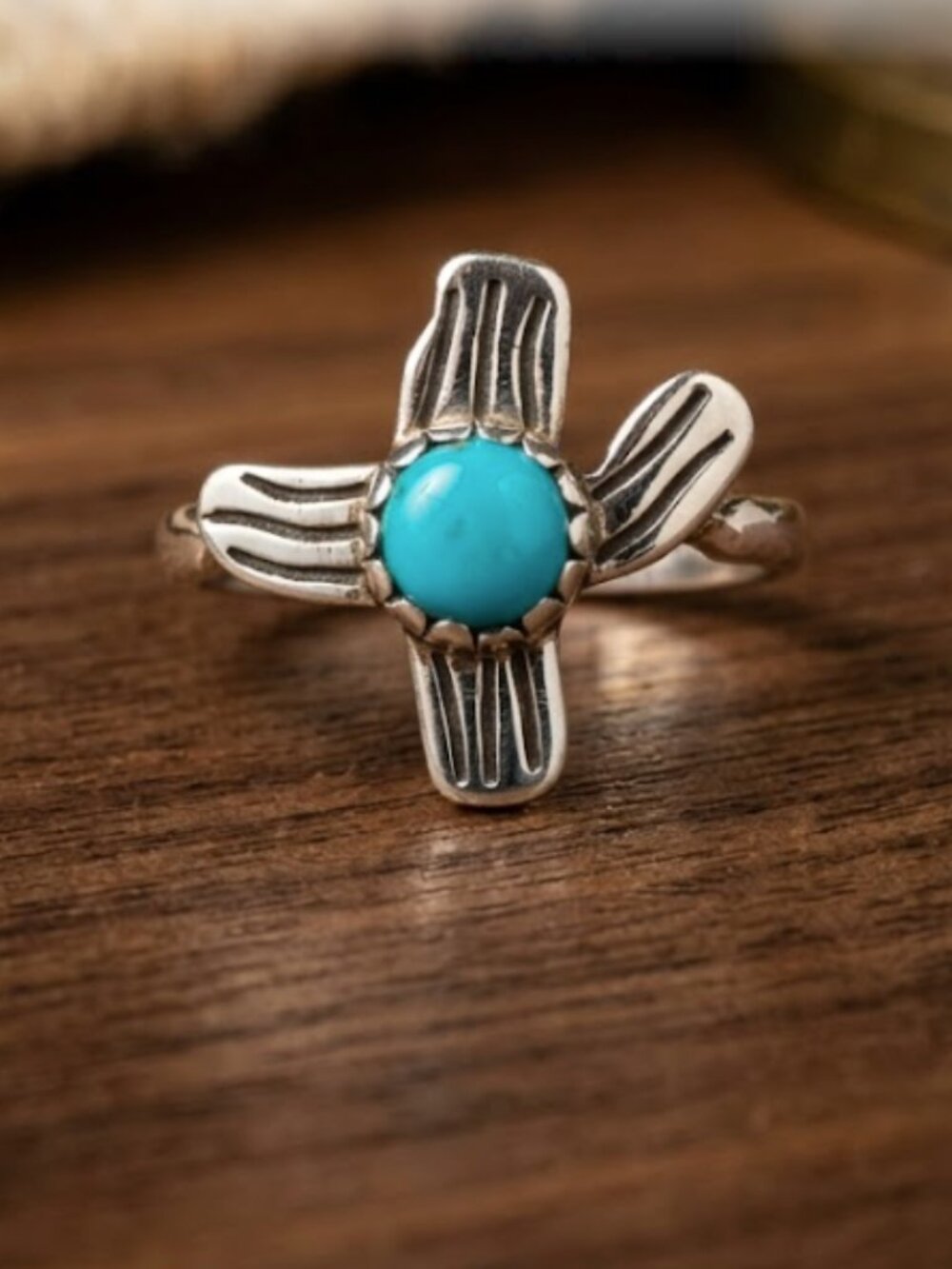 Kingman Turquoise Cactus Solid 925 Sterling